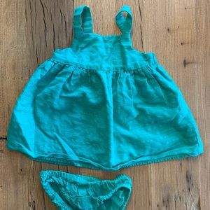 Green baby girl Gymboree Dress. 3-6 months.